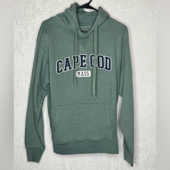 Men’s Authentic Cuffy’s Cape Cod Mass Green Hooded Sweatshirt Beach Preppy - Picture 1 of 9